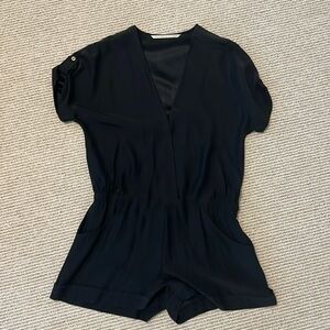 Black silk romper